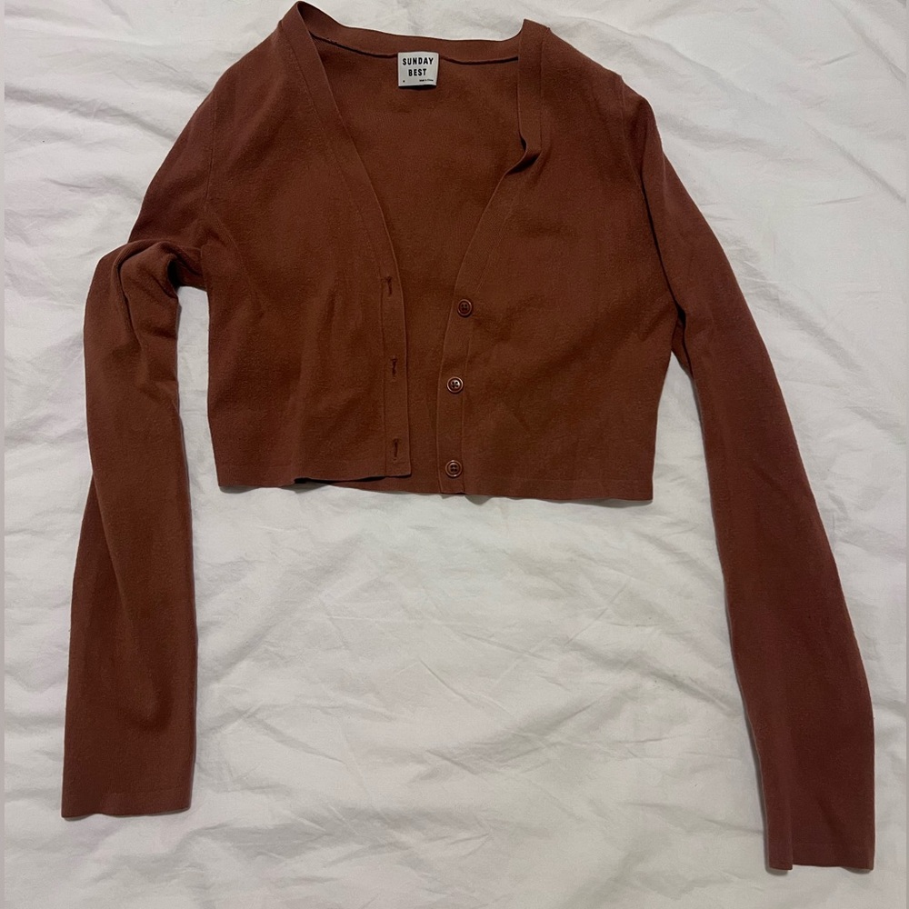Sunday best Cropped brown sweater
